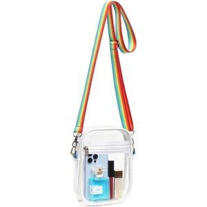 White Rainbow Crossbody Bag Clear Purse
